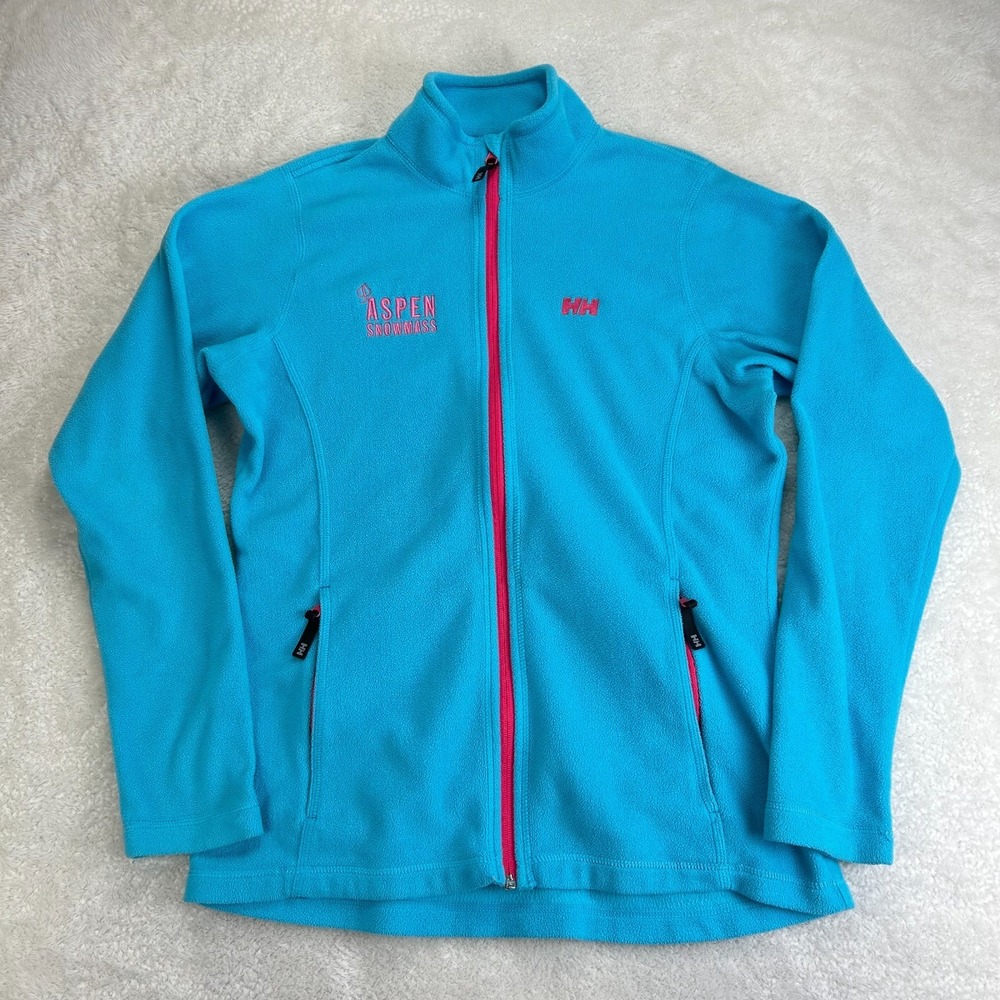 Helly Hansen Polartec Fleece Jacket Womens XL Blue Full Zip Aspen Snowmass